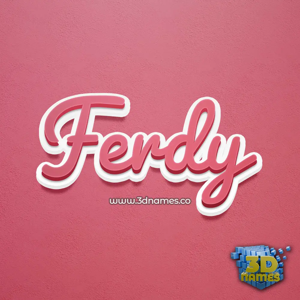 ferdy in Red Scribble style - 3D name wallpaper