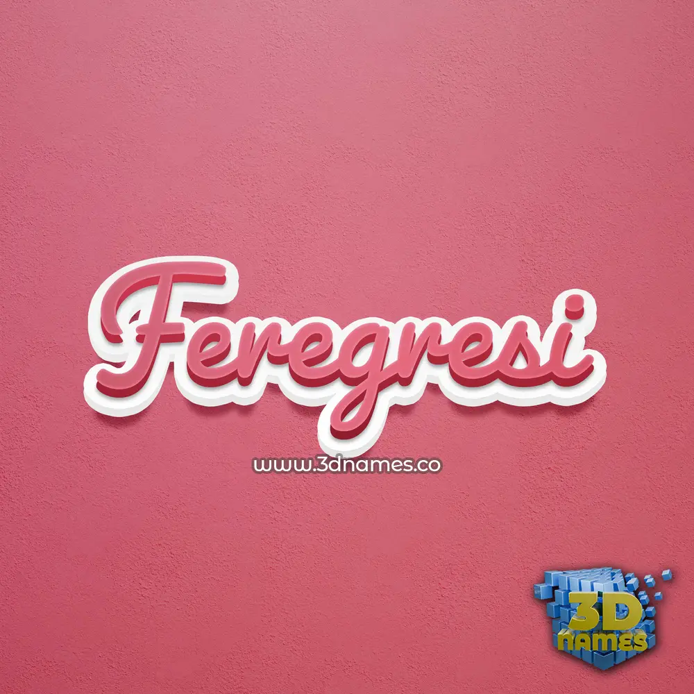 feregresi in Red Scribble style - 3D name wallpaper