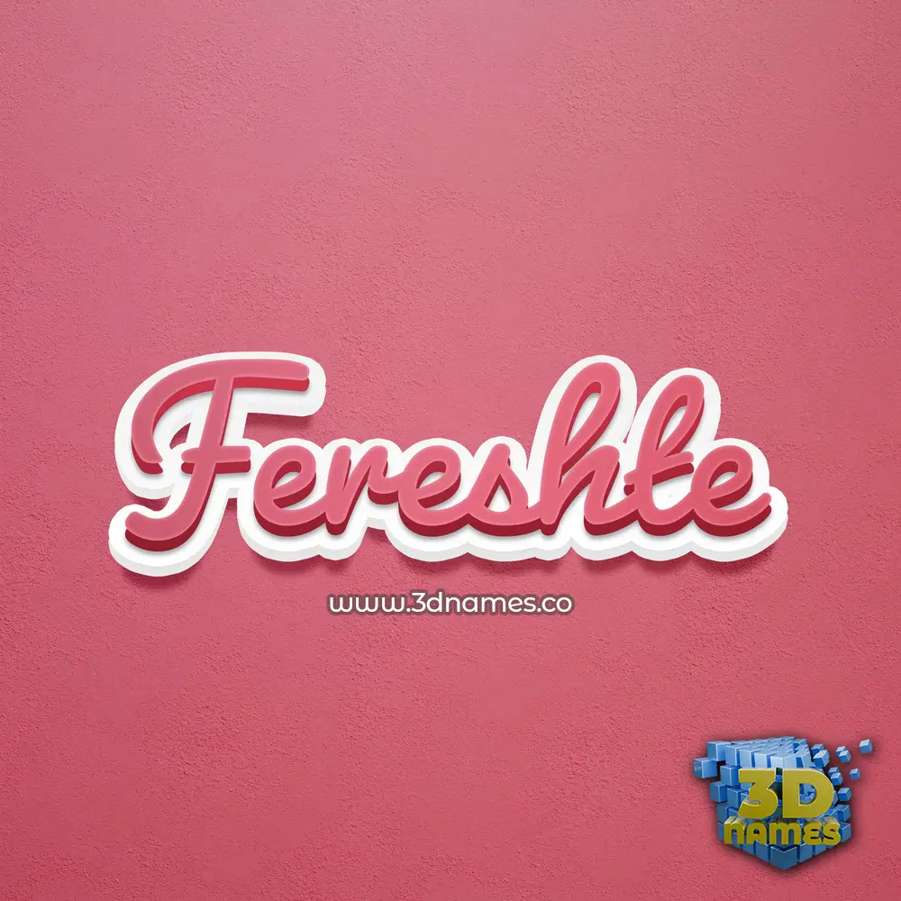 fereshte in Red Scribble style - 3D name wallpaper