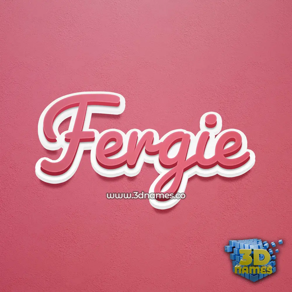 fergie in Red Scribble style - 3D name wallpaper