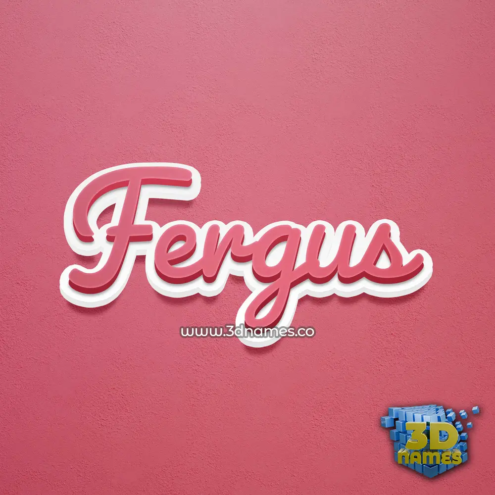 fergus in Red Scribble style - 3D name wallpaper