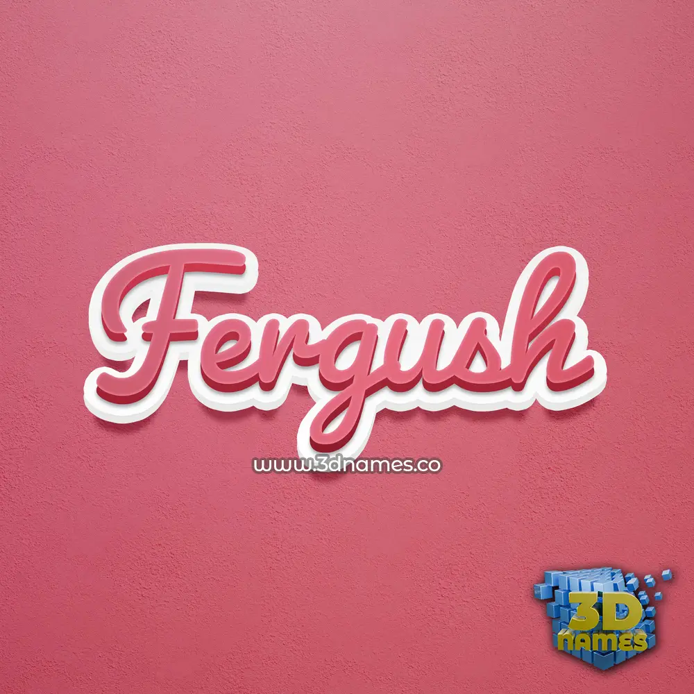 fergush in Red Scribble style - 3D name wallpaper