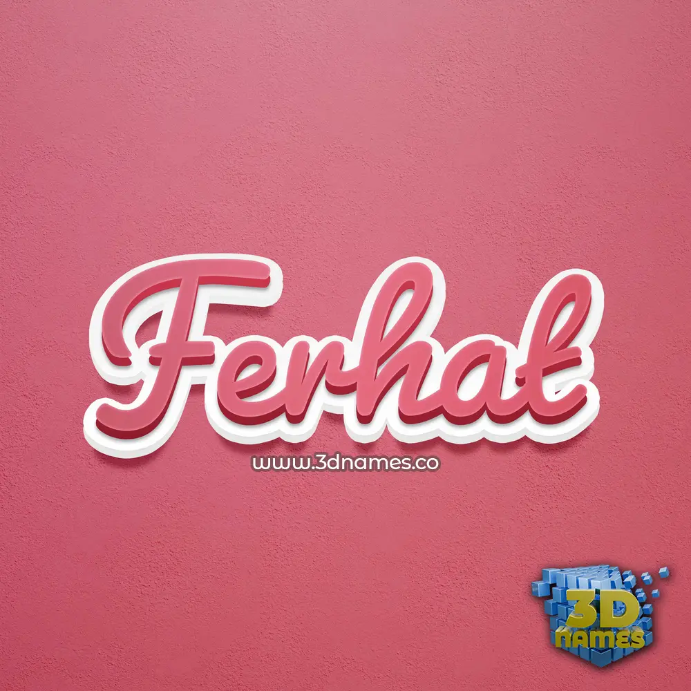 ferhat in Red Scribble style - 3D name wallpaper