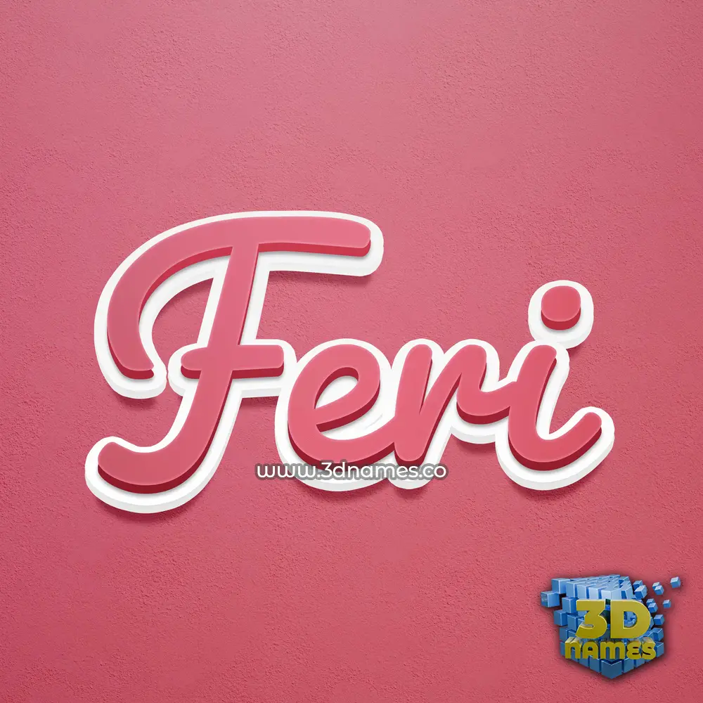 feri in Red Scribble style - 3D name wallpaper