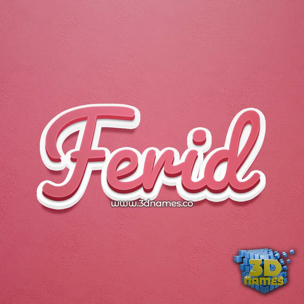 ferid in Red Scribble style - 3D name wallpaper