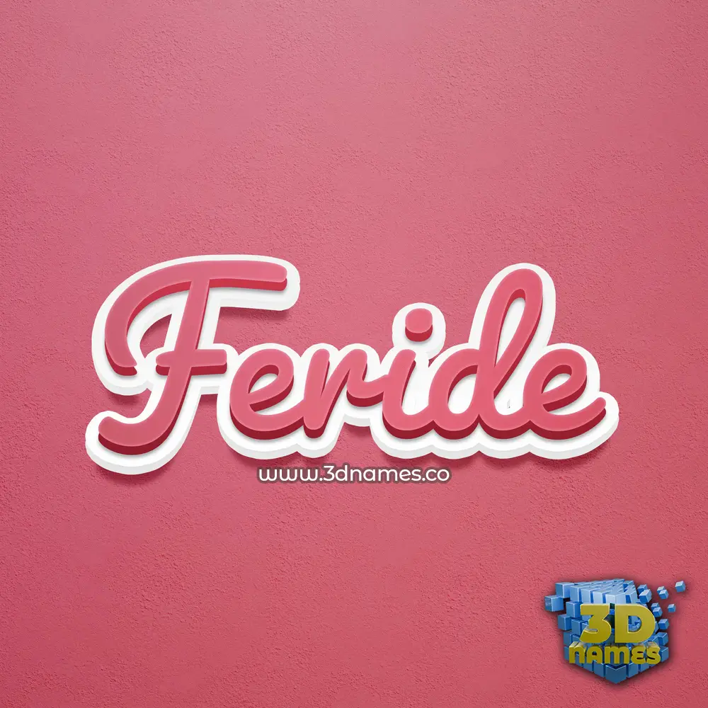 feride in Red Scribble style - 3D name wallpaper