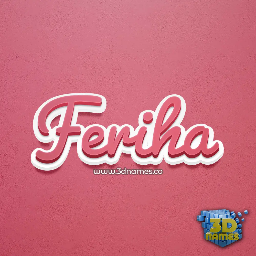 feriha in Red Scribble style - 3D name wallpaper