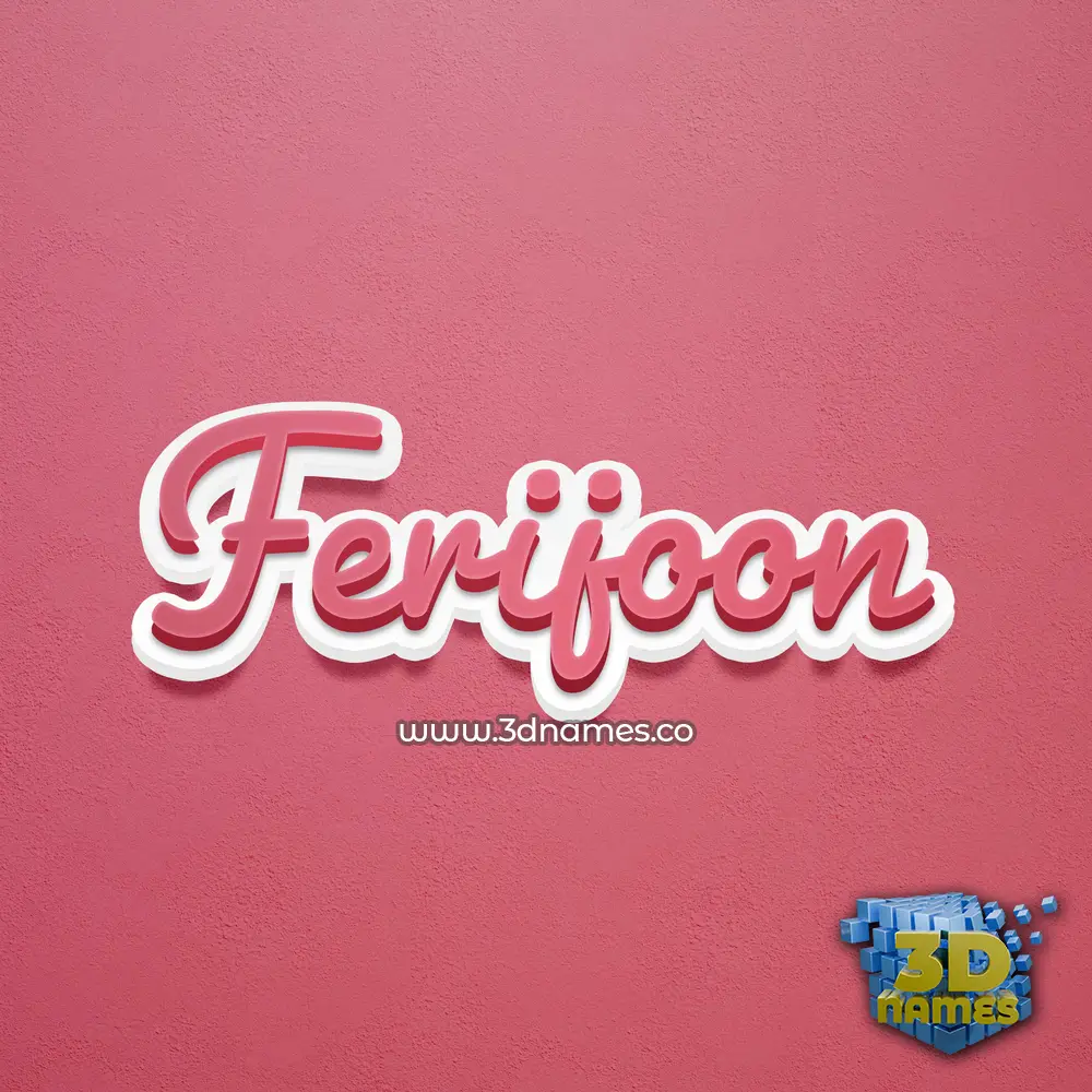 ferijoon in Red Scribble style - 3D name wallpaper