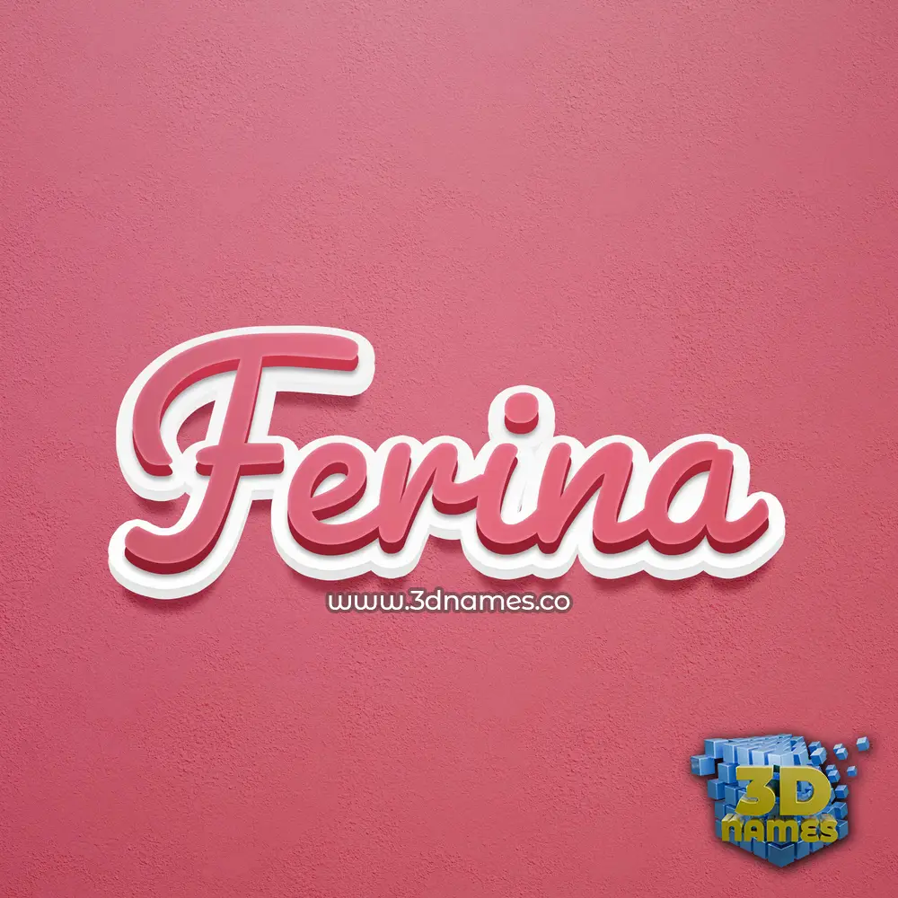 ferina in Red Scribble style - 3D name wallpaper