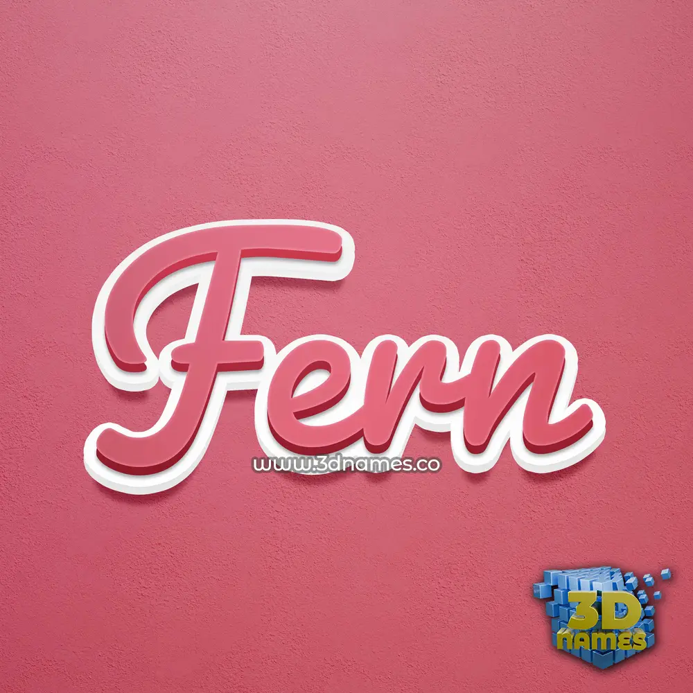 fern in Red Scribble style - 3D name wallpaper