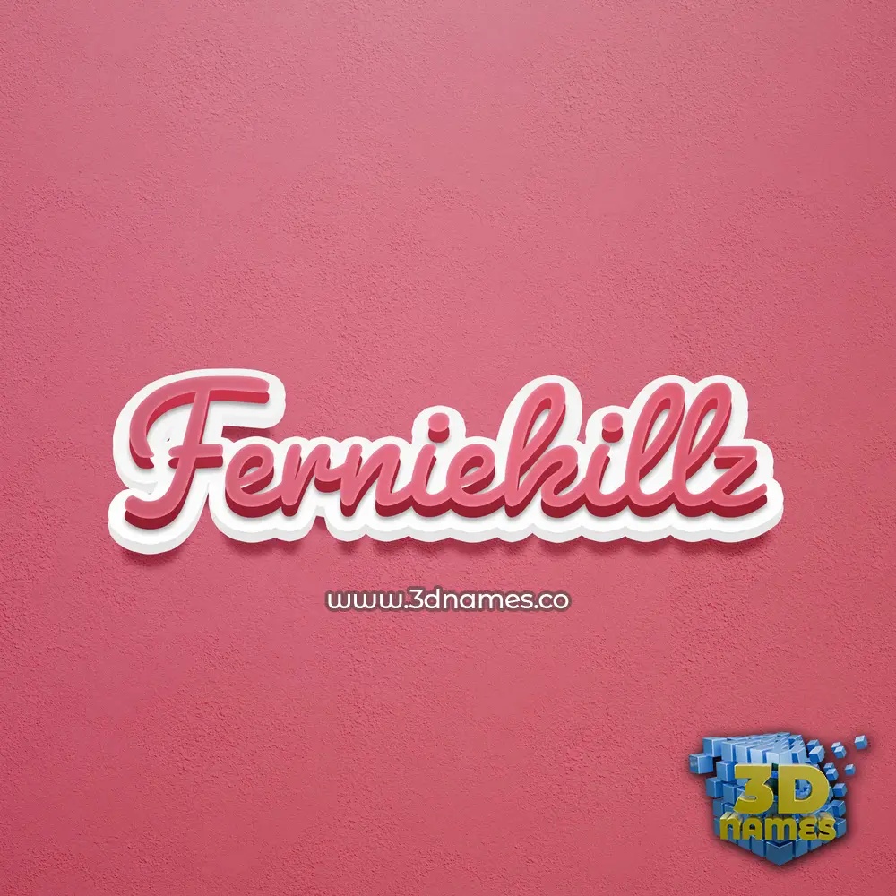 ferniekillz in Red Scribble style - 3D name wallpaper