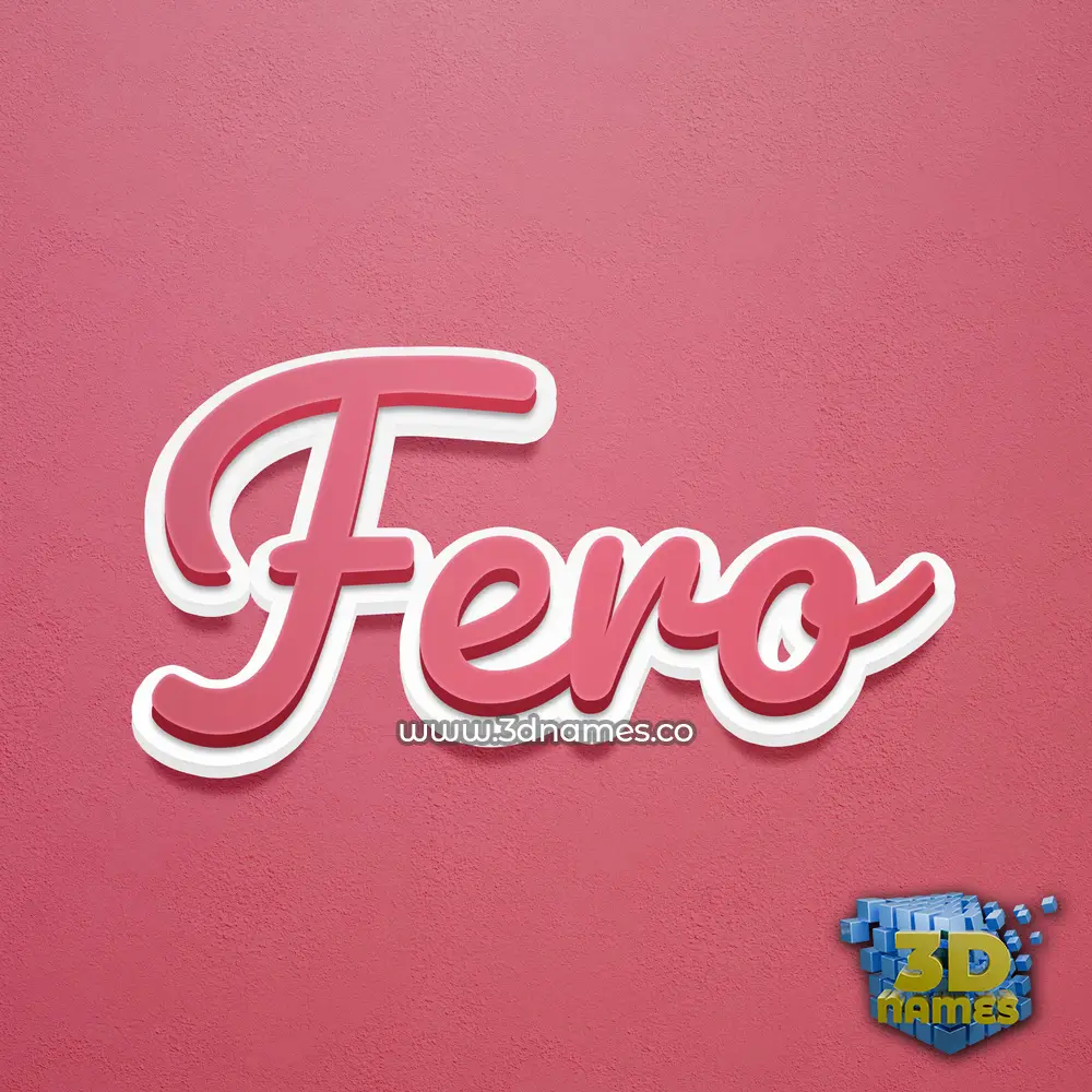 fero in Red Scribble style - 3D name wallpaper