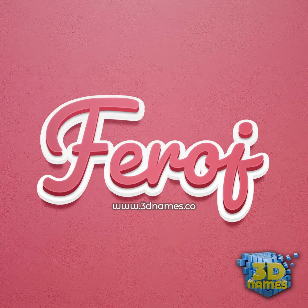 feroj in Red Scribble style - 3D name wallpaper