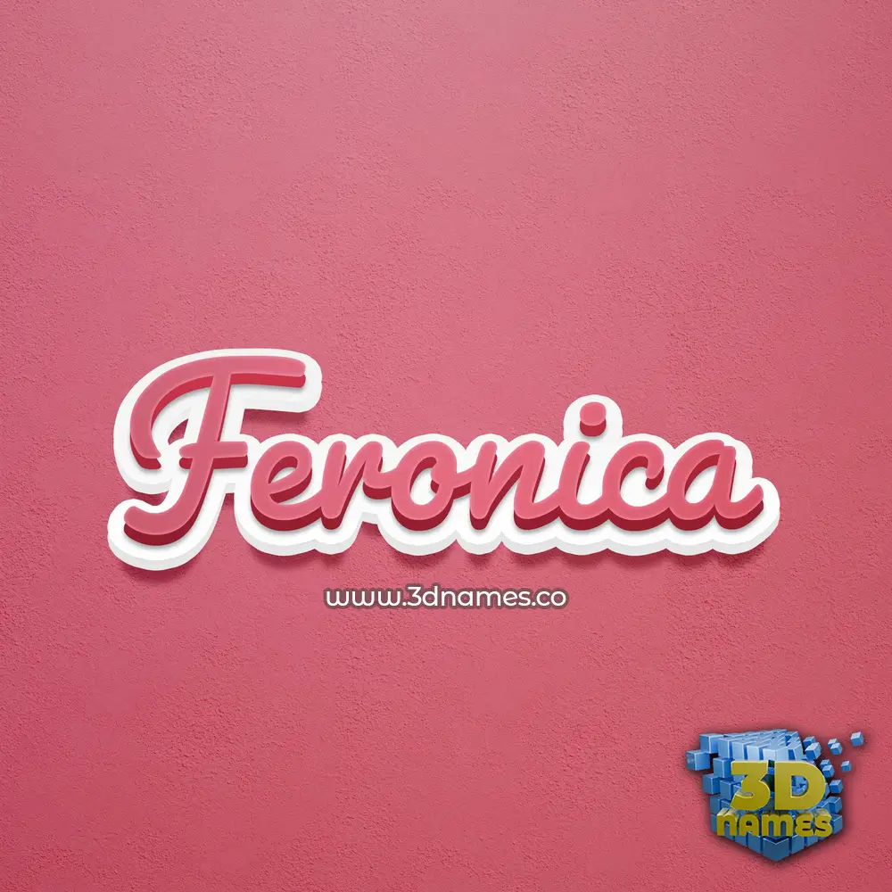 feronica in Red Scribble style - 3D name wallpaper