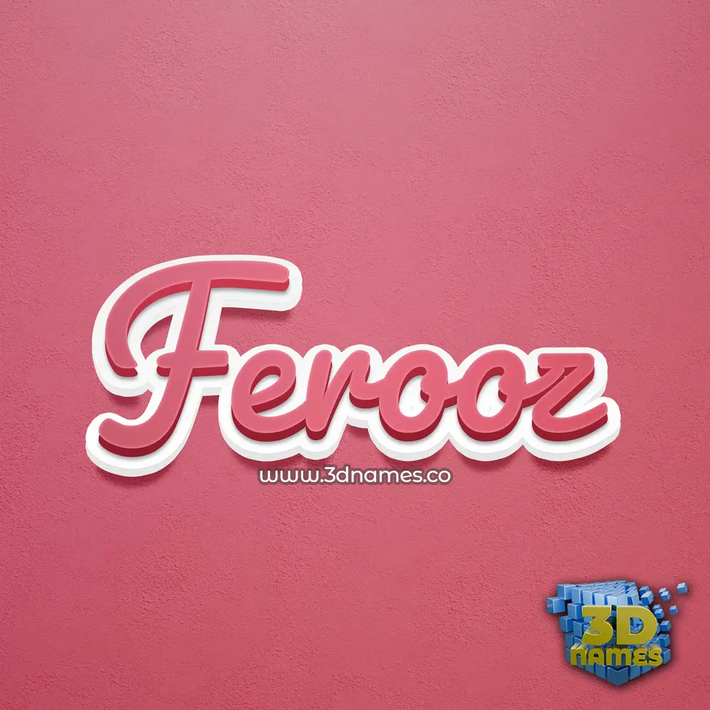 ferooz in Red Scribble style - 3D name wallpaper