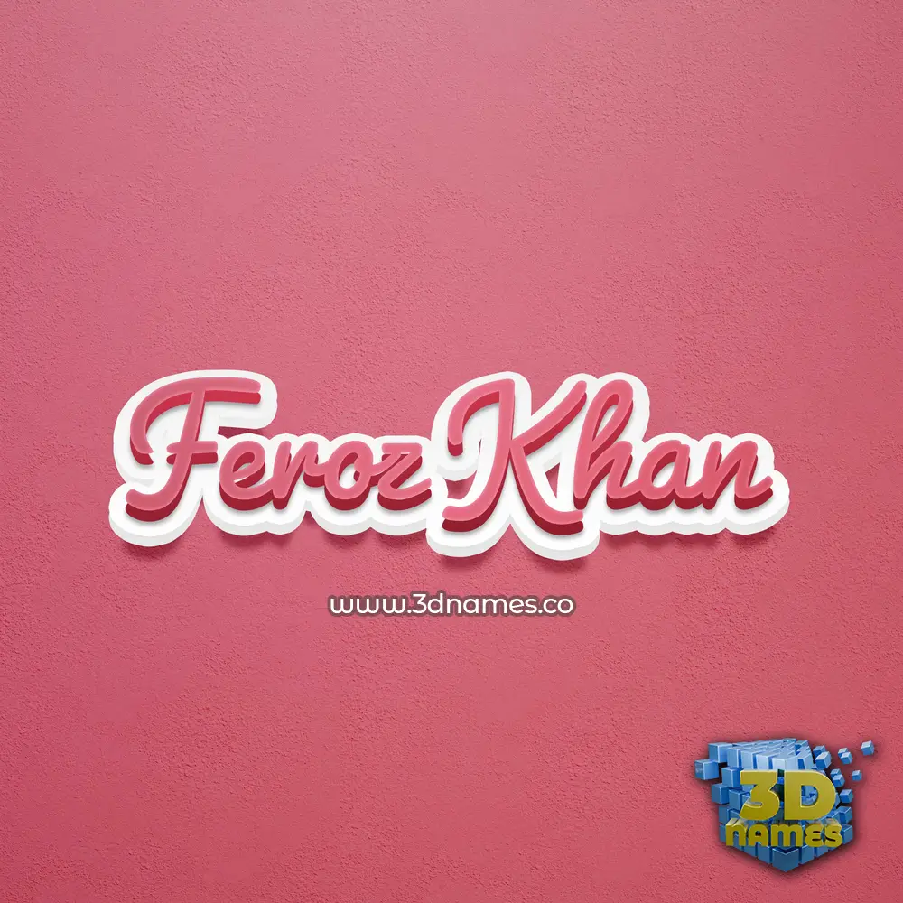 feroz khan in Red Scribble style - 3D name wallpaper