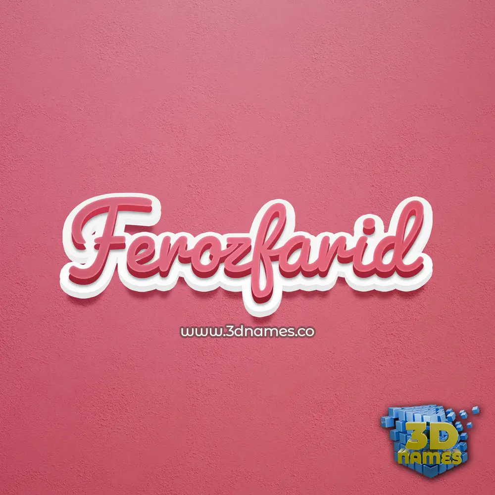 ferozfarid in Red Scribble style - 3D name wallpaper