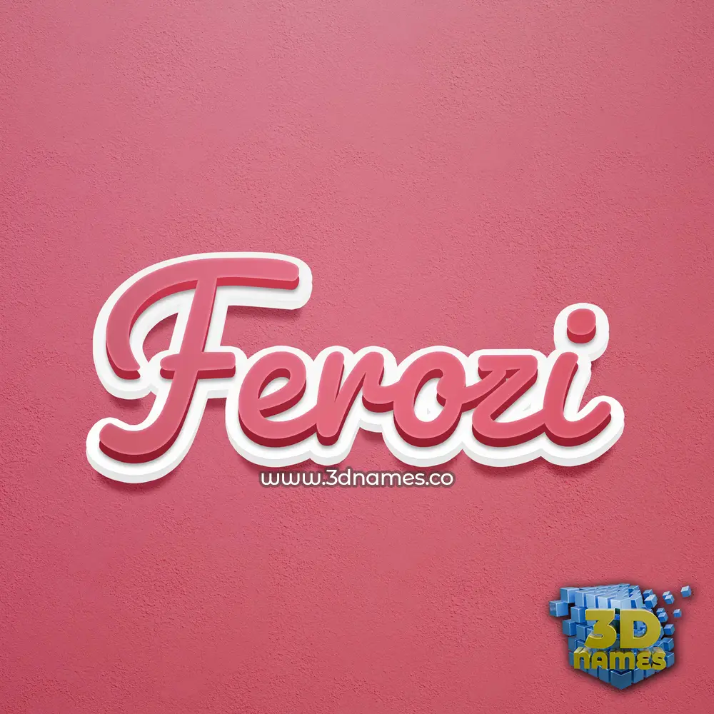ferozi in Red Scribble style - 3D name wallpaper