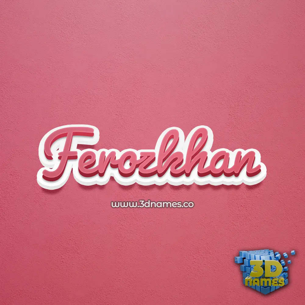 ferozkhan in Red Scribble style - 3D name wallpaper