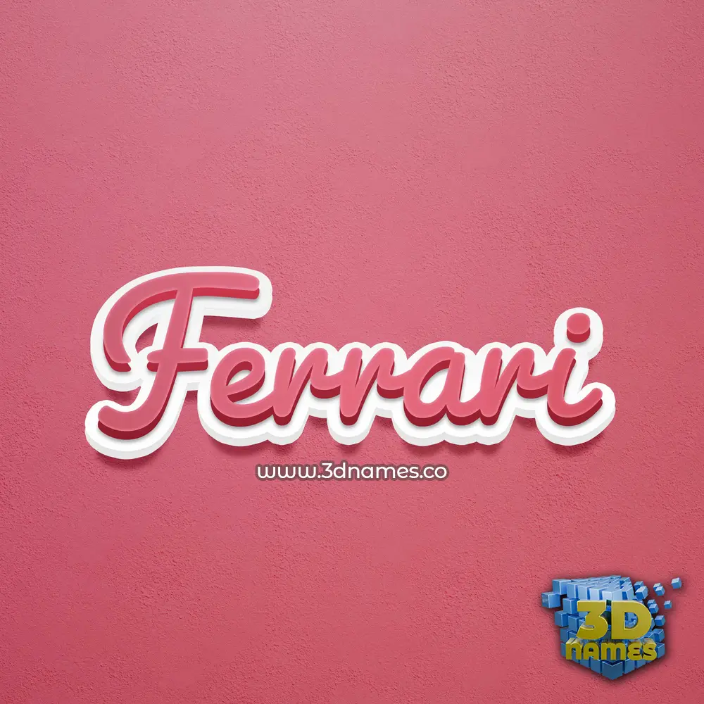 ferrari in Red Scribble style - 3D name wallpaper