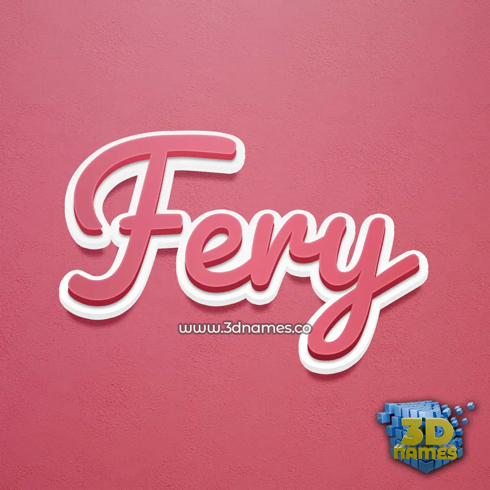 fery in Red Scribble style - 3D name wallpaper