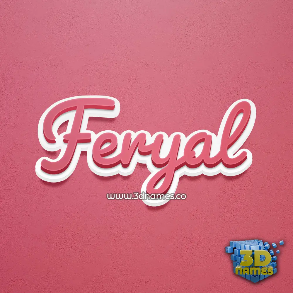 feryal in Red Scribble style - 3D name wallpaper