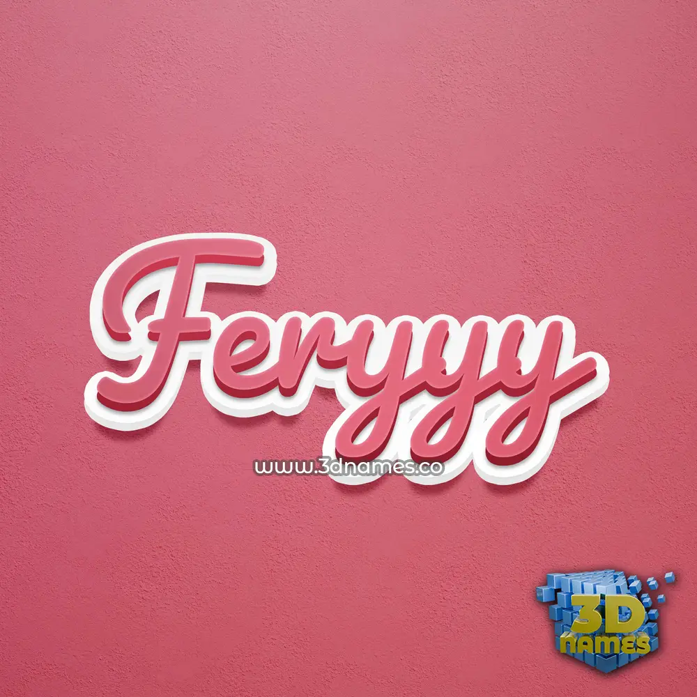 feryyy in Red Scribble style - 3D name wallpaper