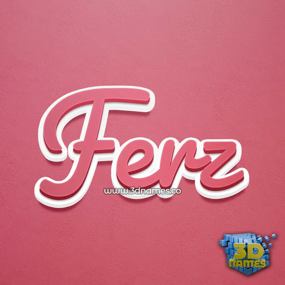 ferz in Red Scribble style - 3D name wallpaper