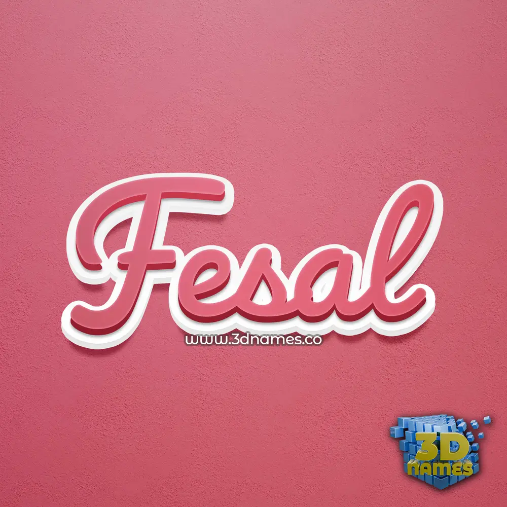 fesal in Red Scribble style - 3D name wallpaper