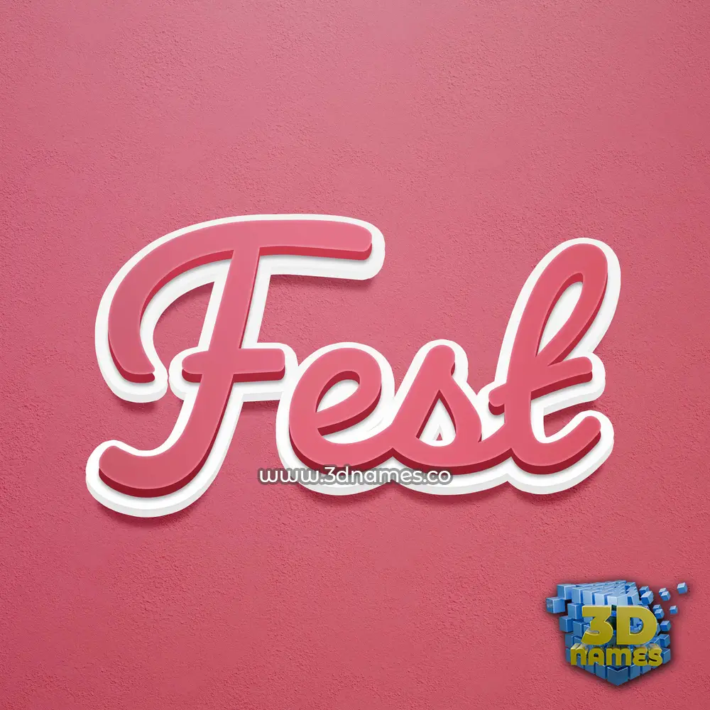 fest in Red Scribble style - 3D name wallpaper