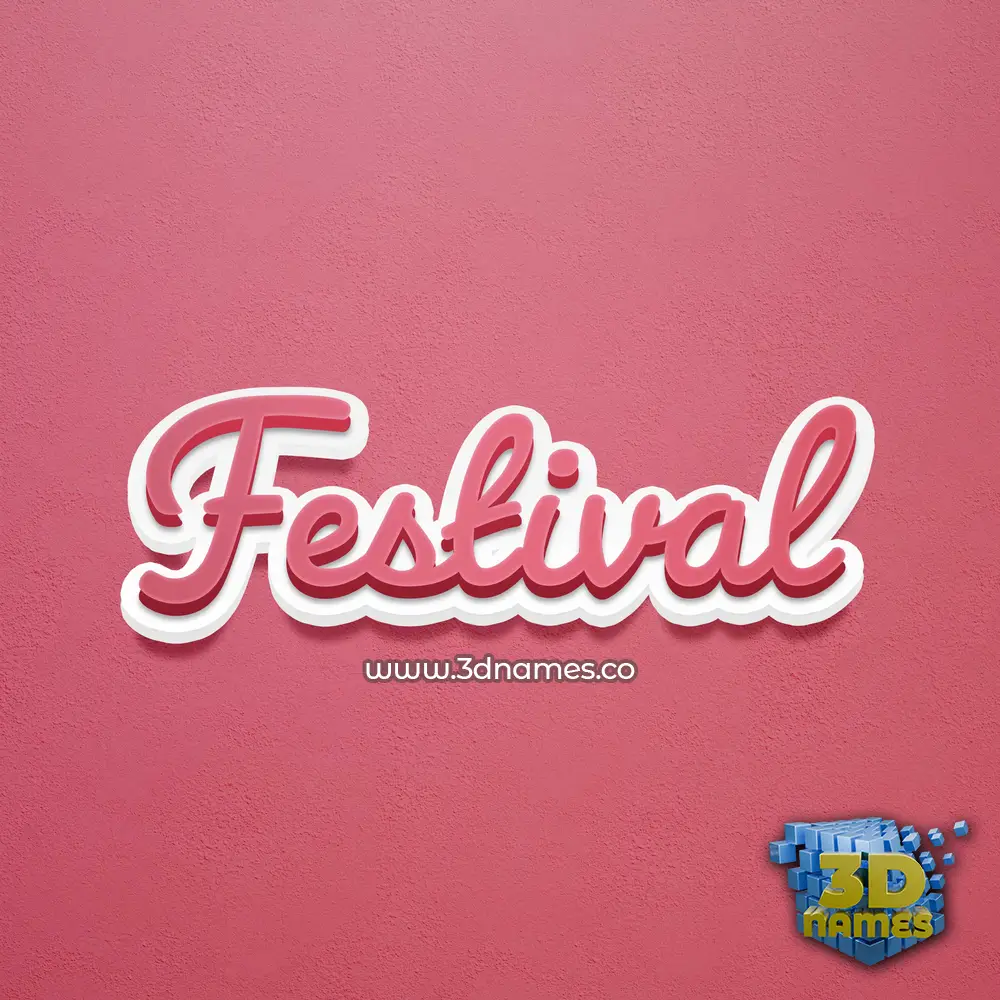 festival in Red Scribble style - 3D name wallpaper