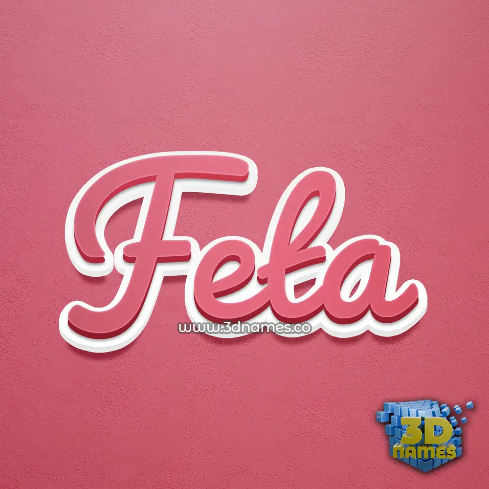 feta in Red Scribble style - 3D name wallpaper