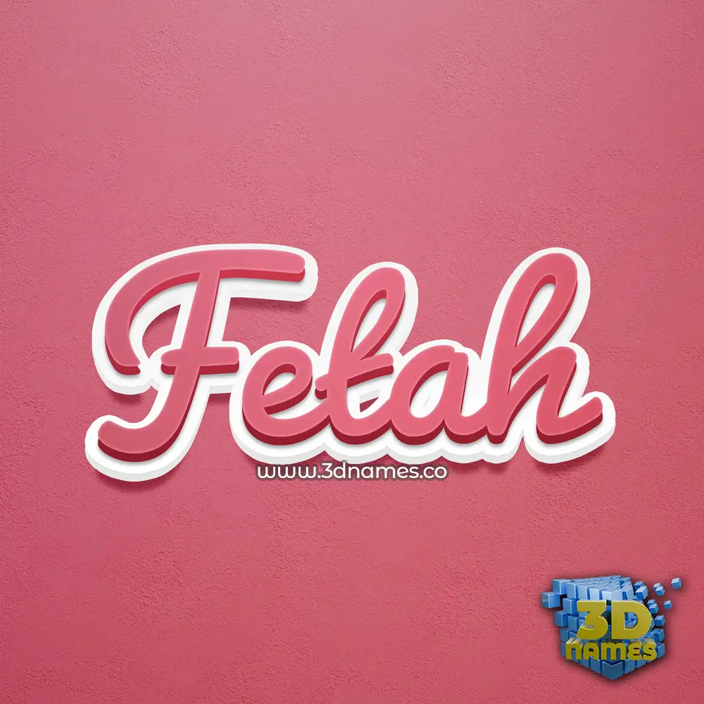 fetah in Red Scribble style - 3D name wallpaper