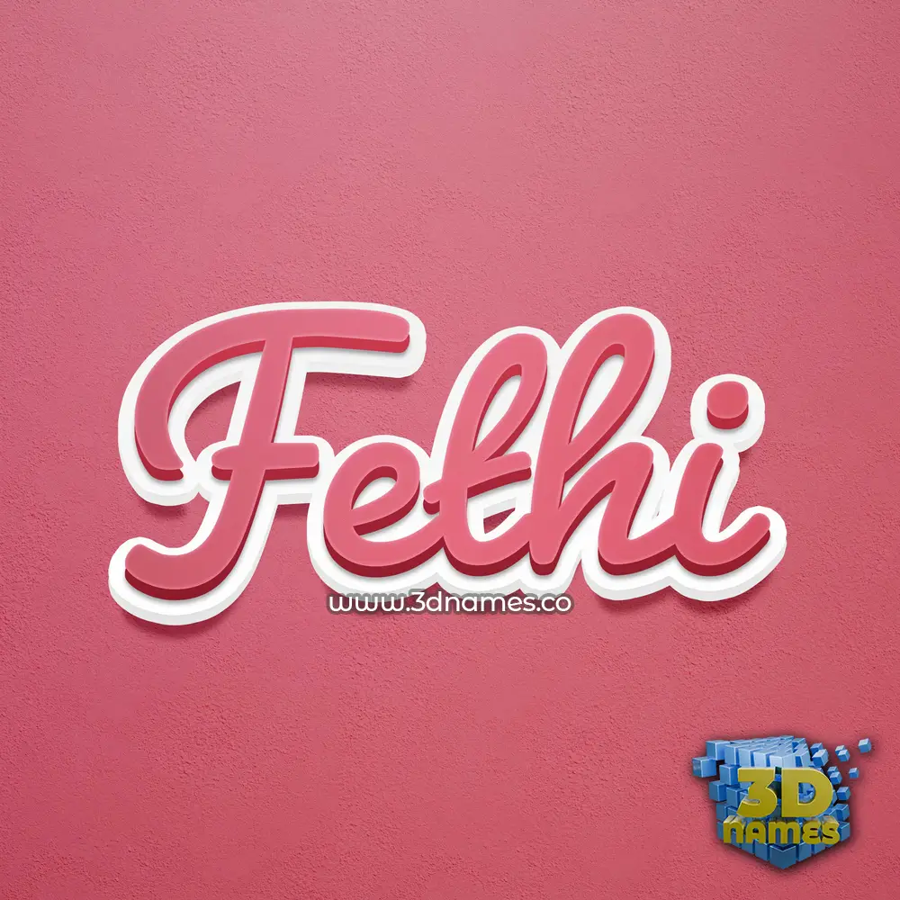 fethi in Red Scribble style - 3D name wallpaper