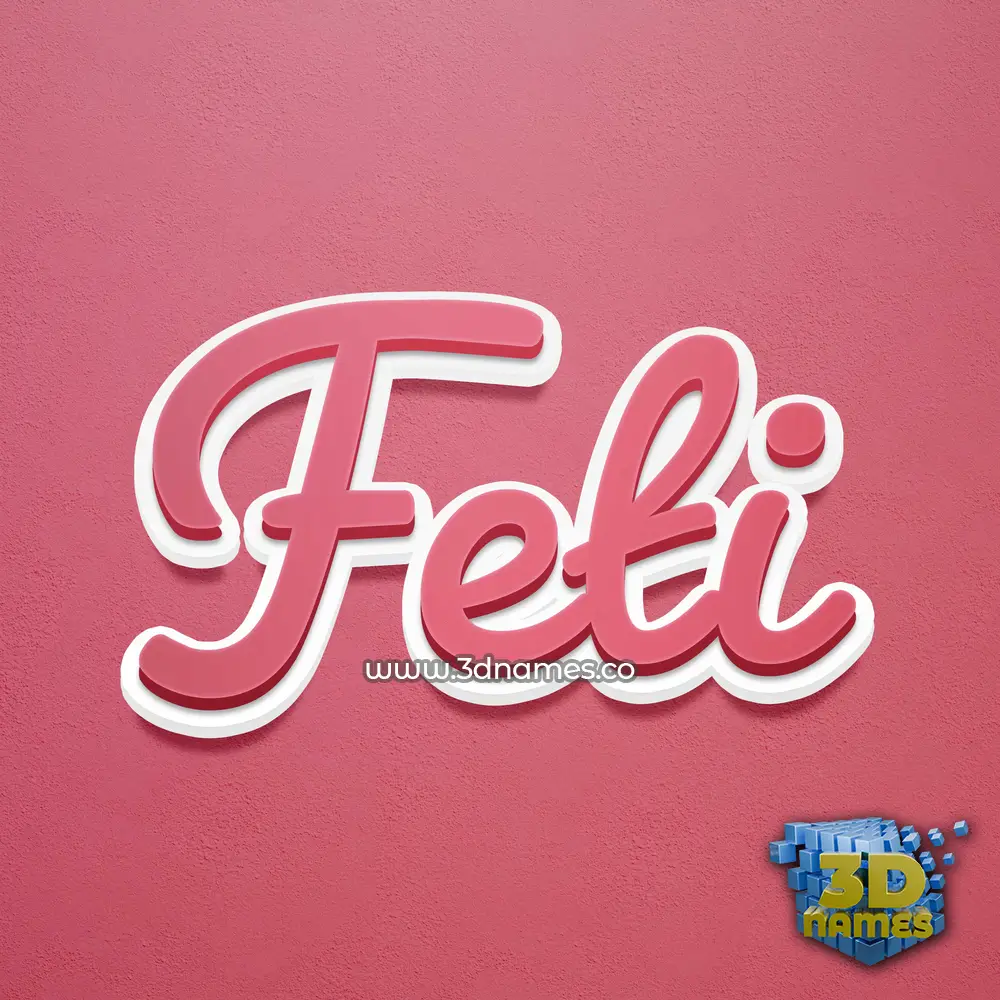 feti in Red Scribble style - 3D name wallpaper