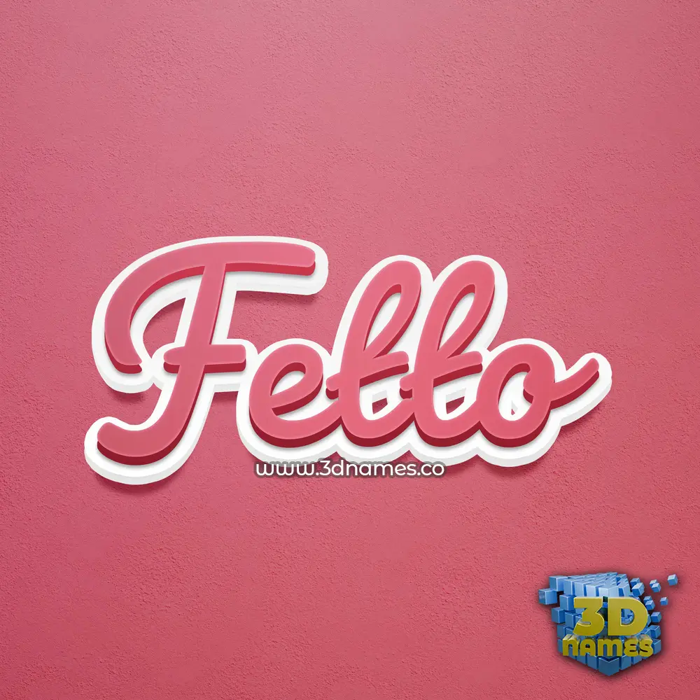 fetto in Red Scribble style - 3D name wallpaper
