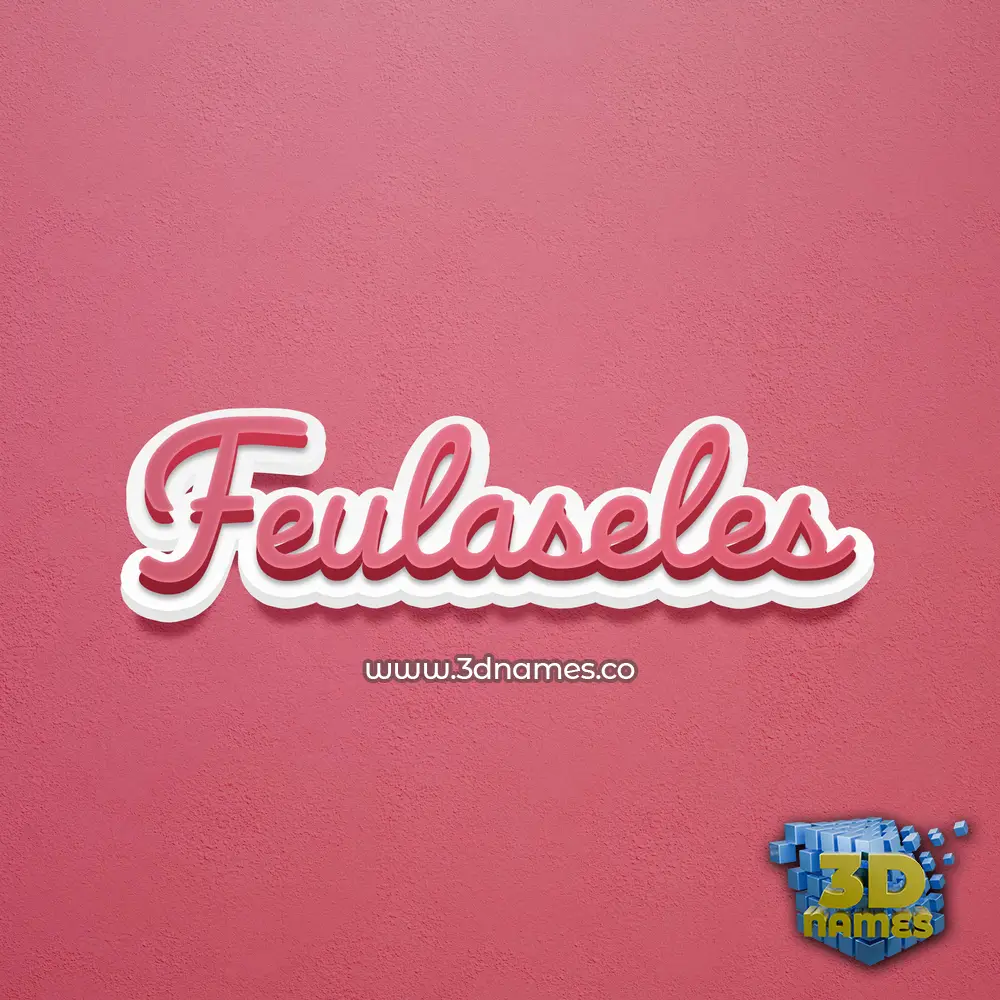 feulaseles in Red Scribble style - 3D name wallpaper
