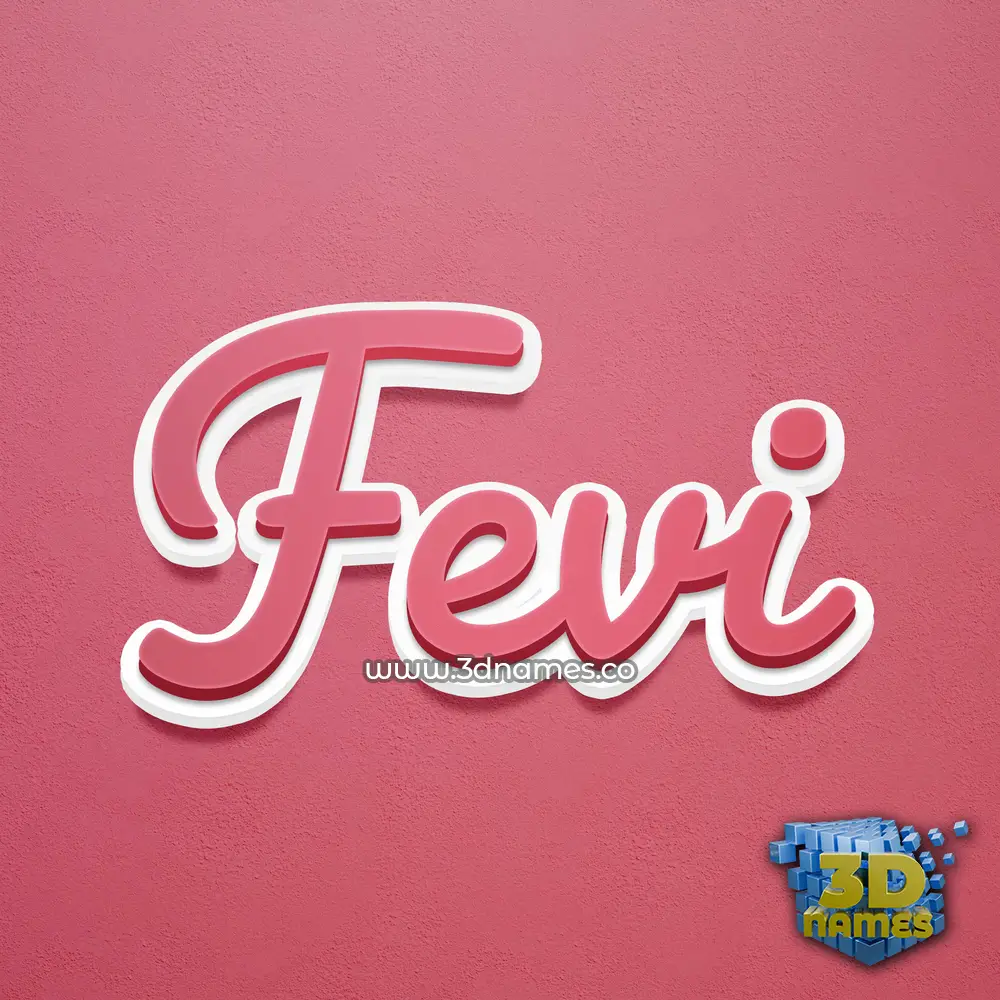 fevi in Red Scribble style - 3D name wallpaper