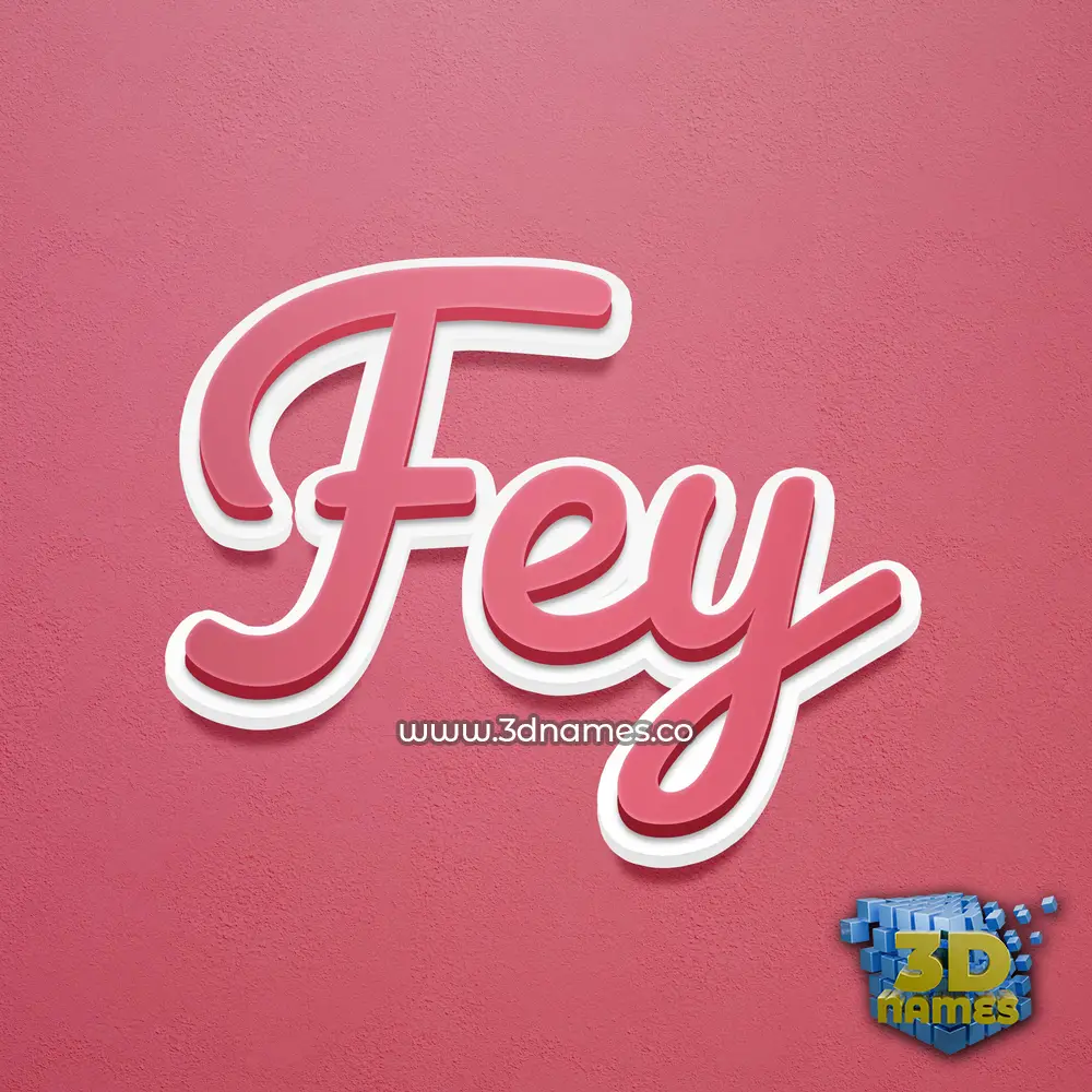 fey in Red Scribble style - 3D name wallpaper