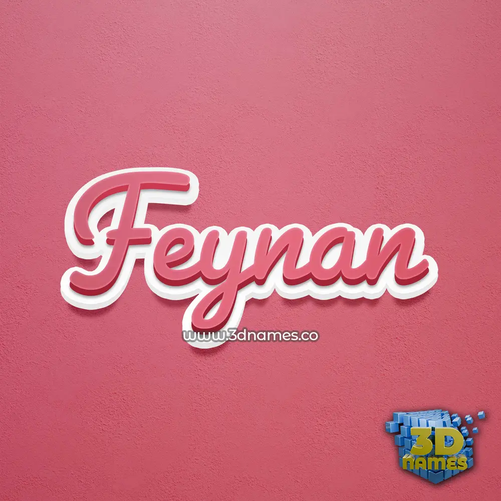 feynan in Red Scribble style - 3D name wallpaper