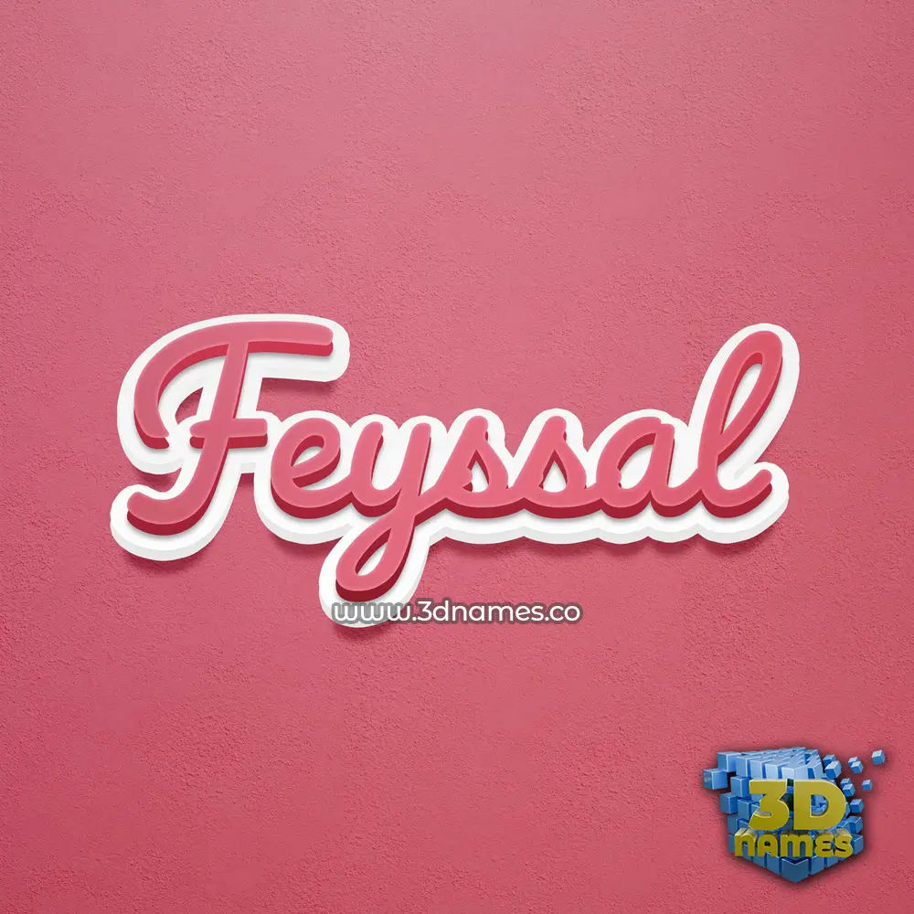 feyssal in Red Scribble style - 3D name wallpaper