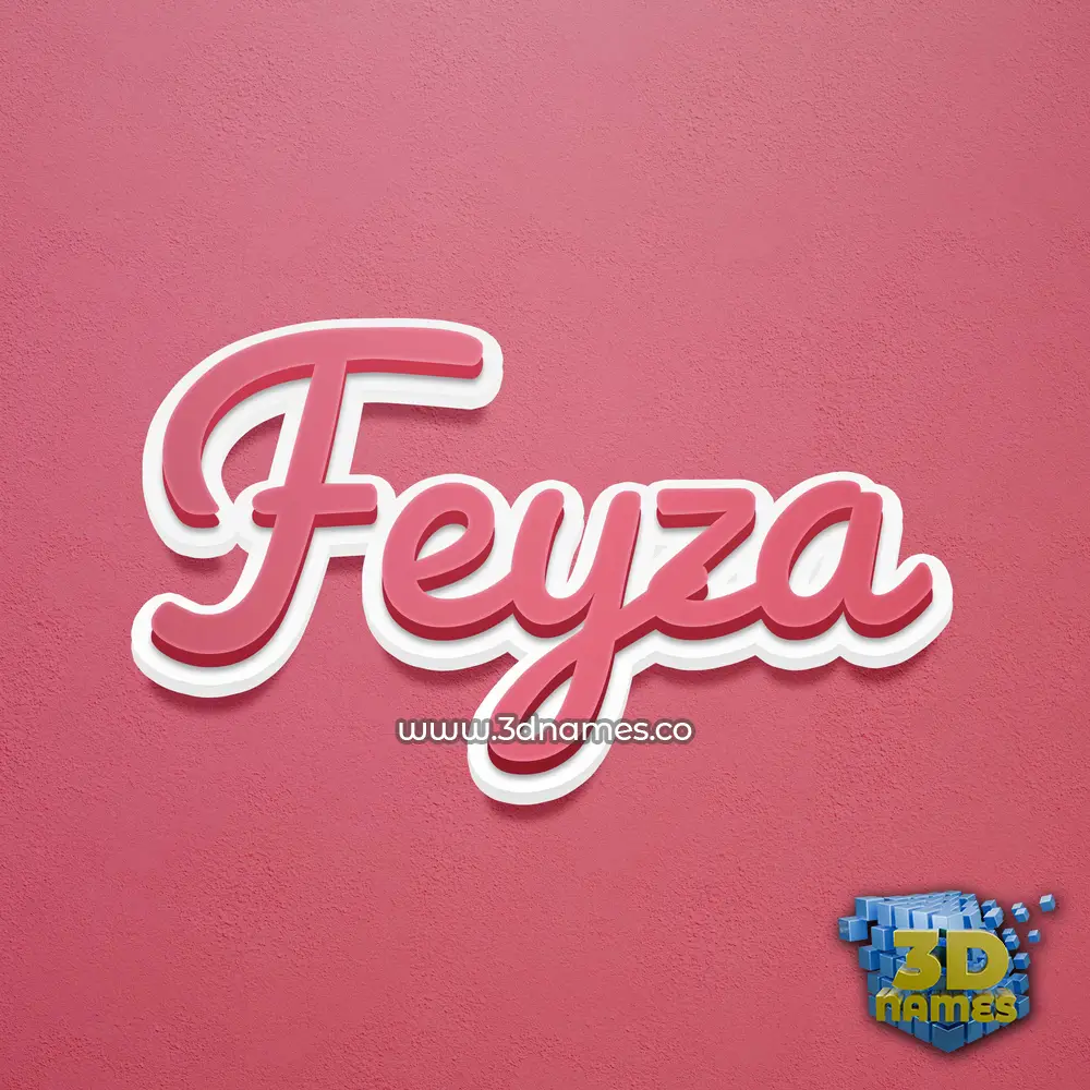 feyza in Red Scribble style - 3D name wallpaper