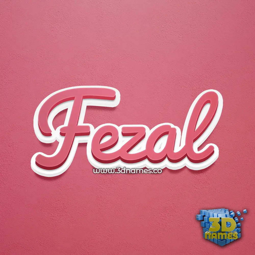 fezal in Red Scribble style - 3D name wallpaper