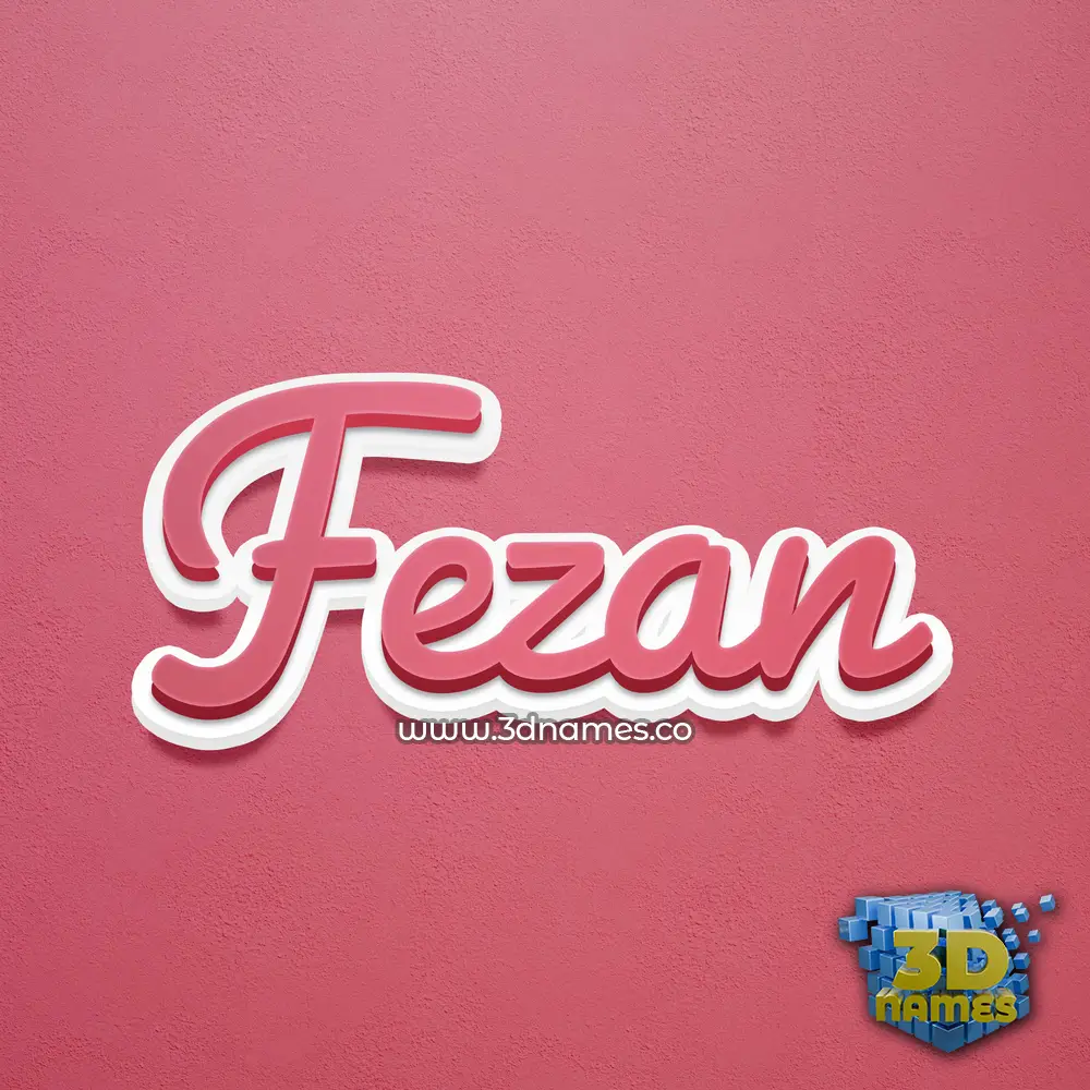 fezan in Red Scribble style - 3D name wallpaper