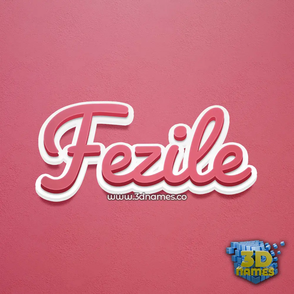 fezile in Red Scribble style - 3D name wallpaper