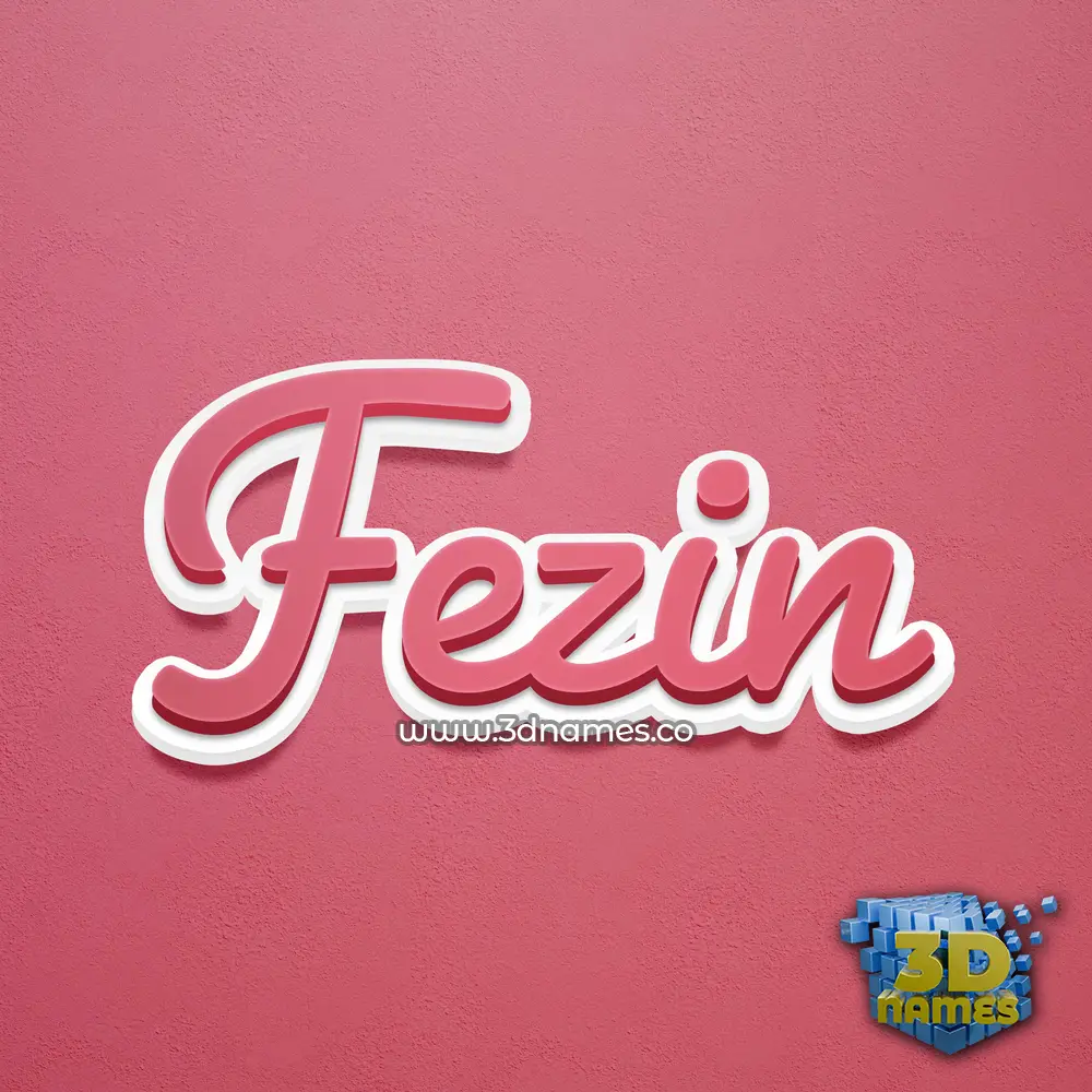 fezin in Red Scribble style - 3D name wallpaper
