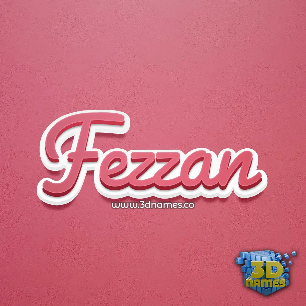 fezzan in Red Scribble style - 3D name wallpaper