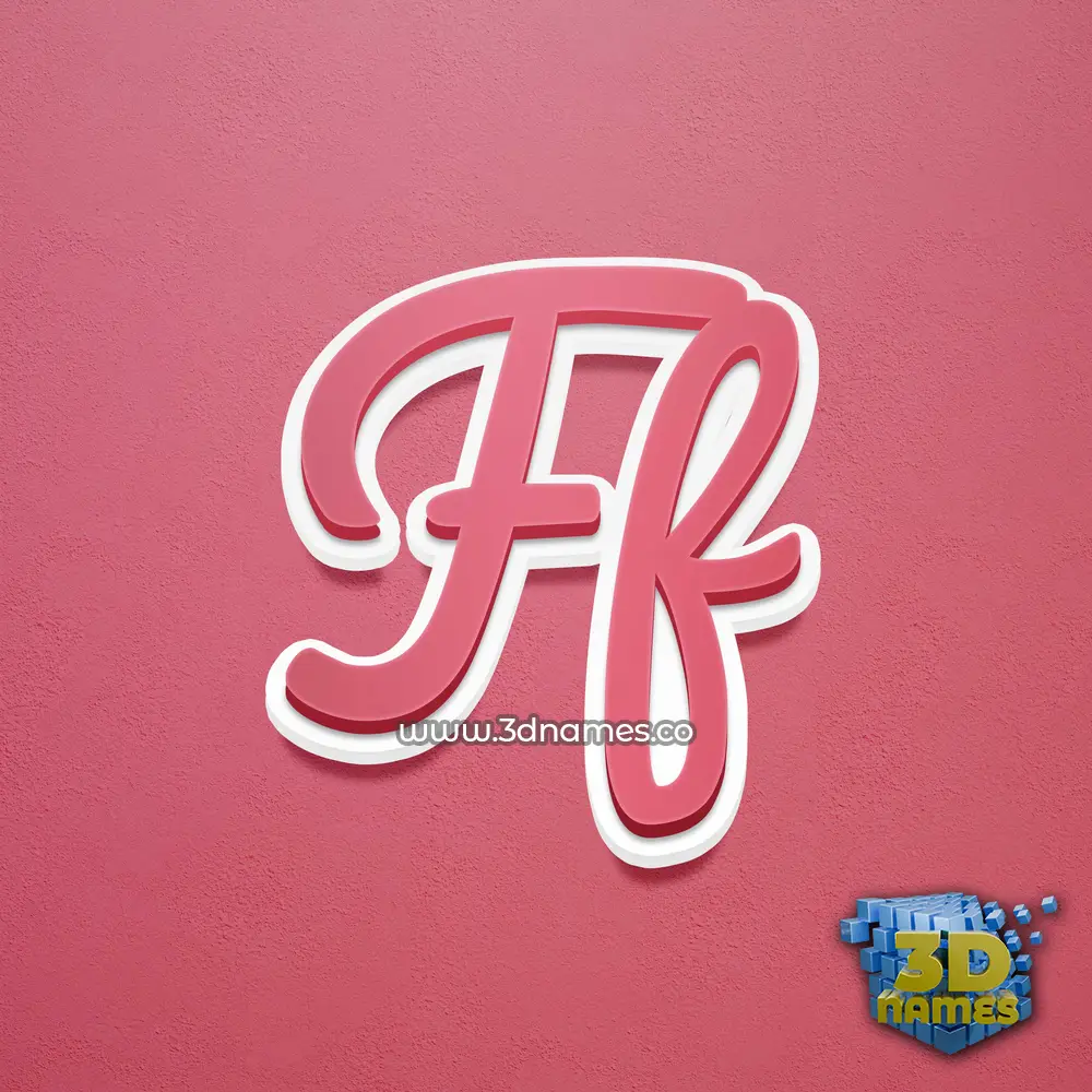 ff in Red Scribble style - 3D name wallpaper