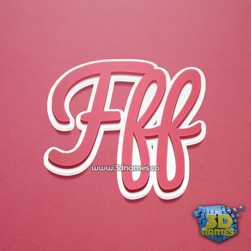 fff in Red Scribble style - 3D name wallpaper