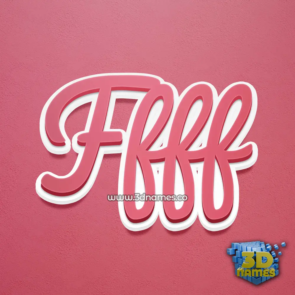 ffff in Red Scribble style - 3D name wallpaper